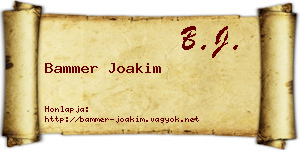 Bammer Joakim névjegykártya